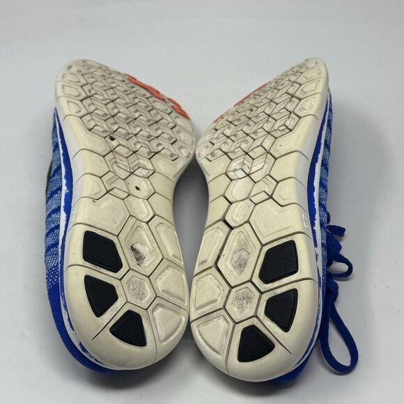 Nike Free 4.0 Flyknit Sneakers Womens 12 Blue Running Shoes Racer Barefoot - Picture 16 of 16